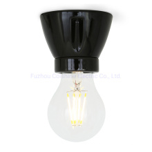 Black High Gloss E27 Ceramic Lamp Holder Porcelain Lampholder